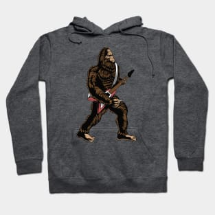 Rock & Roll Guitarist Bigfoot Playing Electric Guitar Hoodie